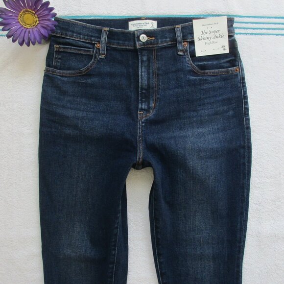 🌸SOLD🌸 New Abercrombie & Fitch Jeans Size 29/8 High Rise Super Skinny Ankle - Picture 5 of 10